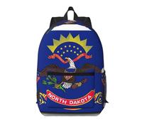 BGSHJVF Elegante mochila de viaje con la bandera de Dakota del Norte de gran capacidad para el trabajo, viajes y gimnasio, negro, talla única, negra, taille única, Negro, Rozmiar uniwersalny