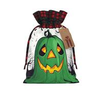 Bgshjvf Fantasma verde horror Halloween calabaza impresión Navidad cordón bolsa de regalo de lino, bolsas de regalo de muchos tamaños para regalo y decoración