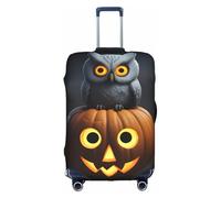 BGSHJVF Funda elástica con estampado de calabaza con búho de Halloween, funda de equipaje con diseños únicos, se adapta a maletas de 45 a 82 cm, blanco, grande, Blanco, Large