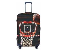 BGSHJVF Funda elástica con impresión de baloncesto, protector de equipaje con diseños únicos, se adapta a maletas de 45 a 82 cm, Blanco, Medium