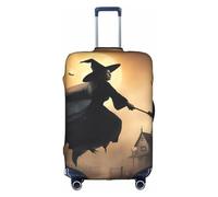 BGSHJVF Funda elástica de maleta con estampado de bruja voladora de Halloween, protector de equipaje con diseños únicos, se adapta a maletas de 45-82 cm, blanco, pequeño, Blanco, Small