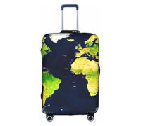 BGSHJVF Funda elástica para maleta con diseños únicos, mapa del mundo, se adapta a maletas de 45 a 81 cm, blanco, mediano, blanco, mediano, Blanco, Medium