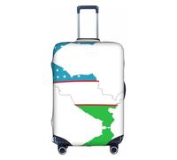 BGSHJVF Funda elástica para maleta con estampado de mapa de la bandera de Uzbekistán, protector de equipaje con patrones únicos, se adapta a maletas de 18 a 32 pulgadas, Blanco, M