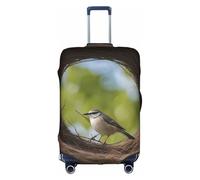 BGSHJVF Funda elástica para maleta con estampado de nido de pájaros, protector de equipaje con patrones únicos, se adapta a maletas de 18 a 32 pulgadas, Blanco, M