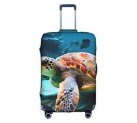 BGSHJVF Funda elástica para maleta con estampado de tortuga marina, protector de equipaje con patrones únicos, se adapta a maletas de 18 a 32 pulgadas, Blanco, S