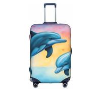 BGSHJVF Funda elástica para maleta de delfines, se adapta a maletas de 45 a 81 cm, Blanco, X-Large