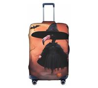 BGSHJVF Funda protectora elástica para maleta, sombrero de bruja de Halloween con flamenco rosa, se adapta a maletas de 45 a 81 cm, Blanco, Large