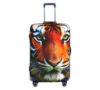 BGSHJVF Funda protectora flexible para maletas de 45 a 81 cm con diseño único, tigre de rayas naranjas, blanco, mediano, blanco, mediano, Blanco, Medium