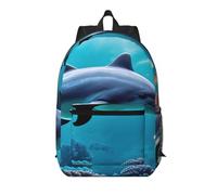 BGSHJVF Hermosa elegante mochila de viaje con delfines del mundo submarino, elegante mochila de viaje de gran capacidad, adecuada para el trabajo, viajes y gimnasio, negro, talla única, negra, cola