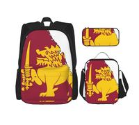 BGSHJVF Mochila de viaje con estampado de bandera de Sri Lanka, elegante tejido Oxford 600D, bolsa nevera y neceser, negro, talla única, negra, cola única, Negro, Rozmiar uniwersalny