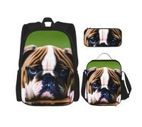 BGSHJVF Mochila de viaje con estampado de cachorro bulldog, elegante tela Oxford 600D, bolsa nevera y bolsa de maquillaje, negra, talla única, negra, cola única, Negro, Rozmiar uniwersalny