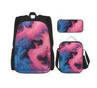 BGSHJVF Mochila de viaje con estampado de fuego azul y rosa, elegante tejido Oxford 600D, bolsa nevera y neceser, negro, talla única, negra, cola única, Negro, Rozmiar uniwersalny