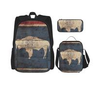 BGSHJVF Mochila de viaje con estampado de la bandera del estado de Wyoming, tela Oxford 600D elegante, bolsa nevera y neceser, negro, talla única, negra, cola única, Negro, Rozmiar uniwersalny