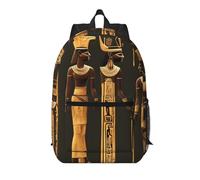 BGSHJVF Mochila de viaje con estilo con estampado de jeroglíficos egipcios antiguos, bolsa para portátil de gran capacidad, adecuada para el trabajo, viajes y gimnasio, negro, talla única, Negro