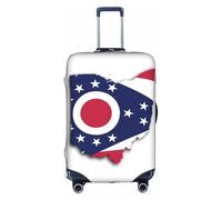 BGSHJVF Ohio State Flag Map Print Funda elástica para maleta, protector de equipaje con diseños únicos, se adapta a maletas de 45 a 82 cm, Blanco, Large