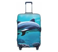 BGSHJVF Preciosa funda elástica para maleta con diseños únicos de delfines coral para maletas de 45 a 81 cm, blanco, mediano, blanco, mediano, Blanco, Medium