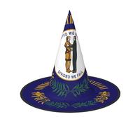BGSHJVF Sombrero de bruja con estampado de la bandera del estado de Kentucky, gorras de cosplay, decoración de Halloween, accesorios de disfraz para fiesta
