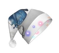 BGSHJVF Sombrero de Navidad con estampado de mariposas azules y nubes, sombrero de Papá Noel para adultos, unisex, gorro de Navidad grueso para fiesta festiva de Año Nuevo