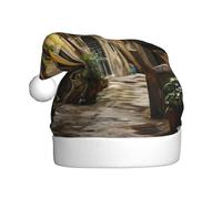 BGSHJVF Sombrero de Navidad impreso de la vieja calle italiana, sombrero de Papá Noel vacaciones para adultos, cómodo sombrero de Navidad para fiesta de Año Nuevo