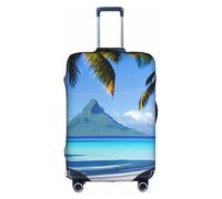 BGSHJVF Tahiti Beaches Print Funda elástica para maleta, protector de equipaje con diseños únicos, se adapta a maletas de 45-82 cm, blanco, X-Large, Blanco, X-Large