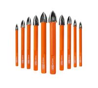 BGTEC Brocas de metal duro Brocas para mampostería, 10pcs 5mm *2+6mm*4+8mm*2+10mm+12mm Broca espiral en cruz de aleación dura para Madera Plástico Mampostería Cerámica Hormigón Mármol