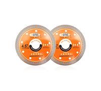 BGTEC - Cuchilla de diamante superfina con borde de malla, 2 piezas de 4.5 pulgadas/115 mm x eje 22.23 mm amoladora angular para corte seco o húmedo, porcelana, cerámica, mármol granito