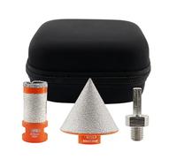 BGTEC Diamond Core Drill Bit Set - 25 mm Diamond Hole Saw Kit & 50 mm Chamfer Bit for Tile Porcelain Stoneware Ceramic Marble Granite Drilling,Suitable for Angle Grinders