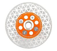 BGTEC Disco Abrasivo de Corte de Diamante, 100MM Disco de Corte de Diamante Soldado al Vacío de Doble Cara, Biselado para Azulejos de Porcelana, Granito, Mármol, Hormigón con Rosca M14
