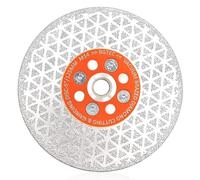 BGTEC Disco Abrasivo de Corte de Diamante, 125MM Disco de Corte de Diamante Soldado al Vacío de Doble Cara, Biselado para Azulejos de Porcelana, Granito, Mármol, Hormigón con Rosca M14