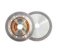 BGTEC Disco Diamantado para Cortar Azulejos - 125mm Disco de corte de porcelana súper fino Turbo Rim Concrete con 22.23mm Arbor para cortar azulejos de porcelana Cerámica Granito Mármol,2 piezas
