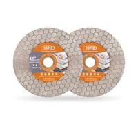 BGTEC Discos Diamantados - Disco de Corte 115mm para Ceramica, Porcelanato, Marmol, Piedra Artificial, Hexagon Doble Cara,2 piezas