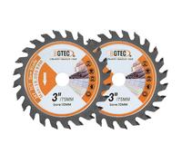 BGTEC Hoja de Sierra de Metal Duro Para Madera Disco de Corte de Madera 2 PIEZAS 3"/75mm 24T con Arbol de 10mm Para Amoladora Angular Para Cortar Madera Plástico