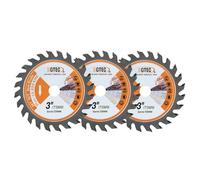 BGTEC Hoja de Sierra de Metal Duro Para Madera Disco de Corte de Madera 3 PIEZAS 3"/75mm 24T con Arbol de 10mm Para Amoladora Angular Para Cortar Madera Plástico