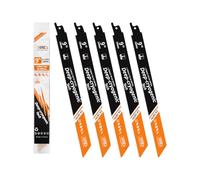 BGTEC Hojas de Sierra Alternativa de 230MM para Metal 5 Piezas | M42 Bimetálica con un 8% de Cobalto, Hoja de 0,9MM, 14-18 TPI para un Corte de Metal Sin Rebabas, Mango Universal