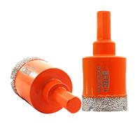 BGTEC Juego Brocas Diamante, 2pcs 30mm Triángulo Vástago Sierra Taladro Bits para Cerámica Porcelana Mármol Granito Gres Cuarzo Vacuum Brazed Broca Diamantada 65mm Longitud