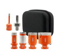 BGTEC Juego Brocas Diamante - 6piezas (6/20/35/50mm+25mm Broca Avellanadora+Adaptador) con rosca M14 para taladrar porcelana, cerámica, azulejos, granito, mármol y piedra