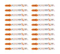 BGTEC Juego de 20 Hojas de Sierra de Calar con Vástago en T, Hojas de Sierra Caladora HSS (M2) para Corte de Madera, Plástico y Metal (T118B)