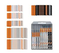 BGTEC Juego de 50 Hojas de Sierra de Calar con Vástago en T, Hojas de Sierra de Calar HCS/HSS para Corte de Madera, Plástico y Metal (T118A, T118B, T101AO, T101B, T101BR, T144D)