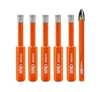 BGTEC Juego de brocas de diamante para taladro,6 piezas 6mm*5 Brocas de mango hexagonal+6mm Broca de carburo de mango triangular para granito mármol porcelana azulejos cerámica