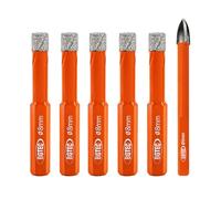 BGTEC Juego de brocas de diamante para taladro,6 piezas 8mm*5 Brocas de mango hexagonal+6mm Broca de carburo de mango triangular para granito mármol porcelana azulejos cerámica
