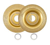 BGTEC Muela para Madera Juego de Discos para Tallar Madera 4" 100mm con 22.23mm Arbor para Esmerilar Madera, Curvado y Biselado 2 PIEZAS