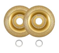 BGTEC Muela para Madera Juego de Discos para Tallar Madera 4" 100mm con 22.23mm Arbor para Esmerilar Madera, Curvado 2 PIEZAS