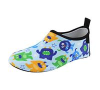 bgyujn Niños ligeros y transpirables zapatos de natación transpirables parque acuático suela de goma calcetines de playa zapatos cómodos zapatos de buceo para actividades descalzas, azul celeste, 31.5