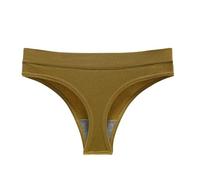 bgyujn Tanga para mujer, transpirable, elástica, para ejercicios de cadera, sin costuras, color liso, ropa interior pequeña para mujer, amarillo, L