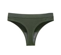 bgyujn Tanga para mujer, transpirable, elástica, para ejercicios de cadera, sin costuras, color liso, ropa interior pequeña para mujer, verde, L