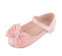 bgyujn Zapatos de cuero de moda para niños Bebés Princesas Mocasines Mocasines Encaje Lazos Diseño Cómodo Zapatos Casuales Elegantes Zapatos Deportivos Unisex, Rosa., 33.5 EU