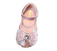 bgyujn Zapatos de cuero de princesa de moda para niñas, zapatos cómodos de bailar, zapatos informales para niños pequeños, suela gruesa, con hebilla de dedo del pie, vestido cómodo, zapatos carina