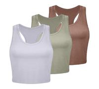 BH Hemd Damen mit Cups Sommer Yoga Workout Oberteil Unterhemd Formende Spaghetti Hemdchen Integratem Slim Fit Camisole Vests Shirts Body Shaper Ärmellose Shapewear Tank Tops Bauchweg, caqui, XL