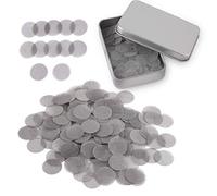 BHAHAI Filtros de tubería de Acero Inoxidable de 300 Unidades, filtros de Pantalla de 15 mm de Malla Fina Plateada con Caja de Almacenamiento de Metal