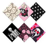 BHAHB 6 paños de limpieza para gafas, paño de limpieza de gafas, paño de microfibra lindo estético para unisex, mujeres y niñas, reutilizable, múltiples patrones (6.3 x 6.3 pulgadas), mueca